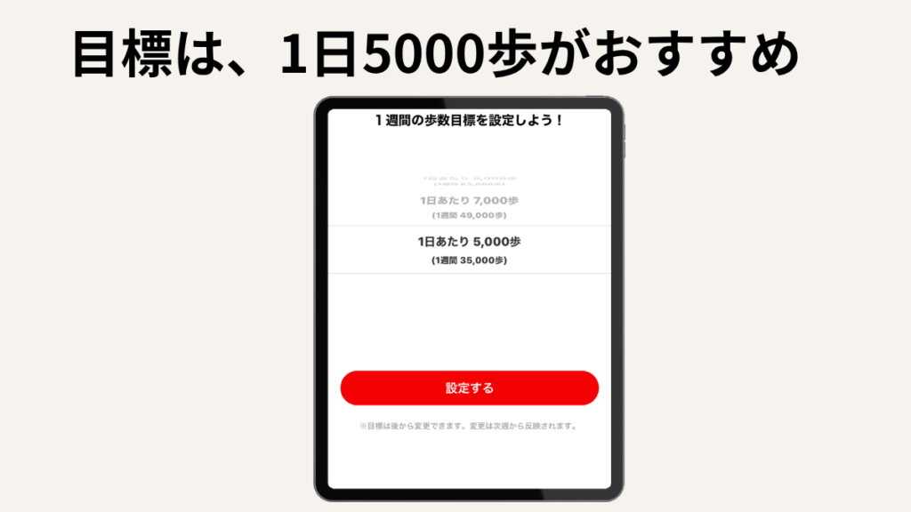 Coke ON(コークオン)は歩くだけで無料ドリンクがもらえる!使い方・スタンプの貯め方を解説|歩数の目標を設定する