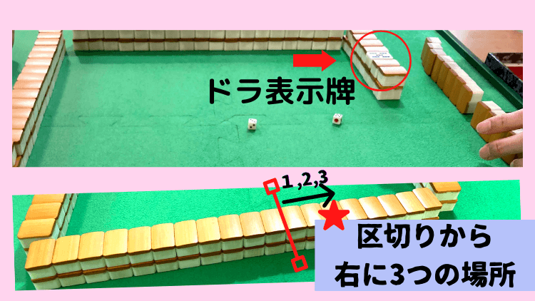 ドラ表示牌はここ