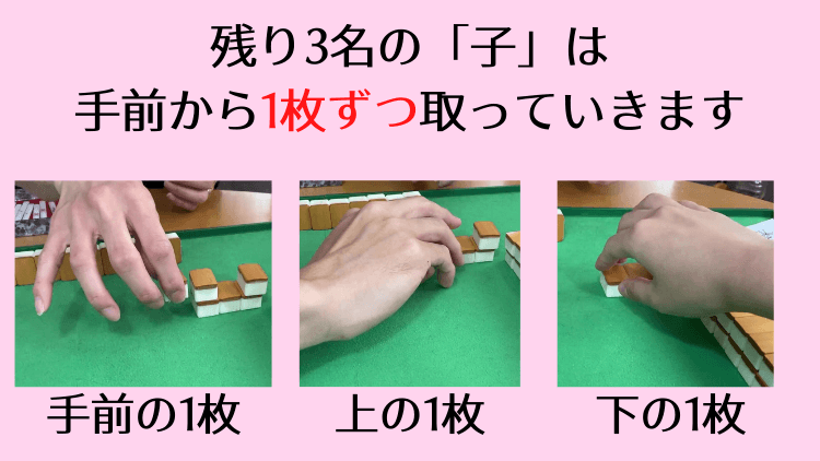 子は残りの牌を手前からとる