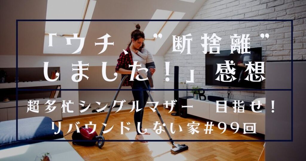 【感想】ウチ、断捨離しました！|超多忙シングルマザー　目指せ！リバウンドしない家#99回
