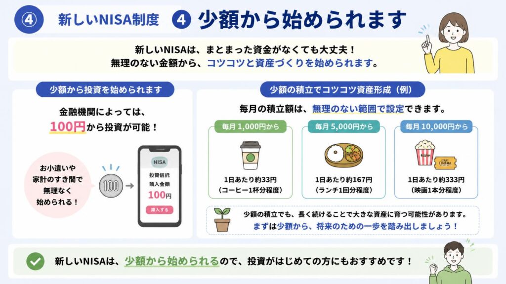 新NISAとは?|④ 少額から始められる